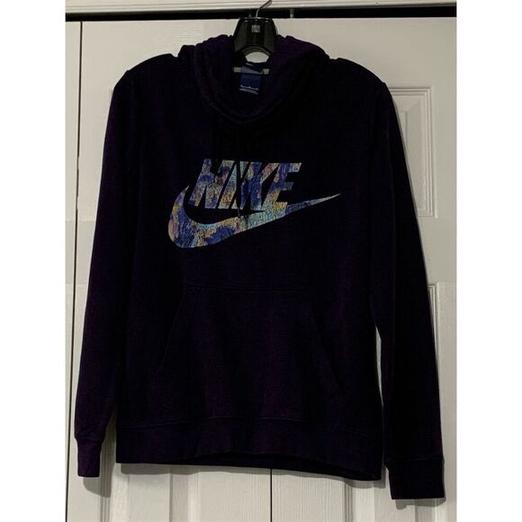 Nike Women's Funnel Neck Hoodie Purple Size M Long Sleeve‎ Pullover - Picture 1 of 12